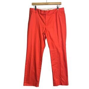 Banana Republic Womens Size 8 Coral Salmon Flat Front Chino Casual Cotton Pants